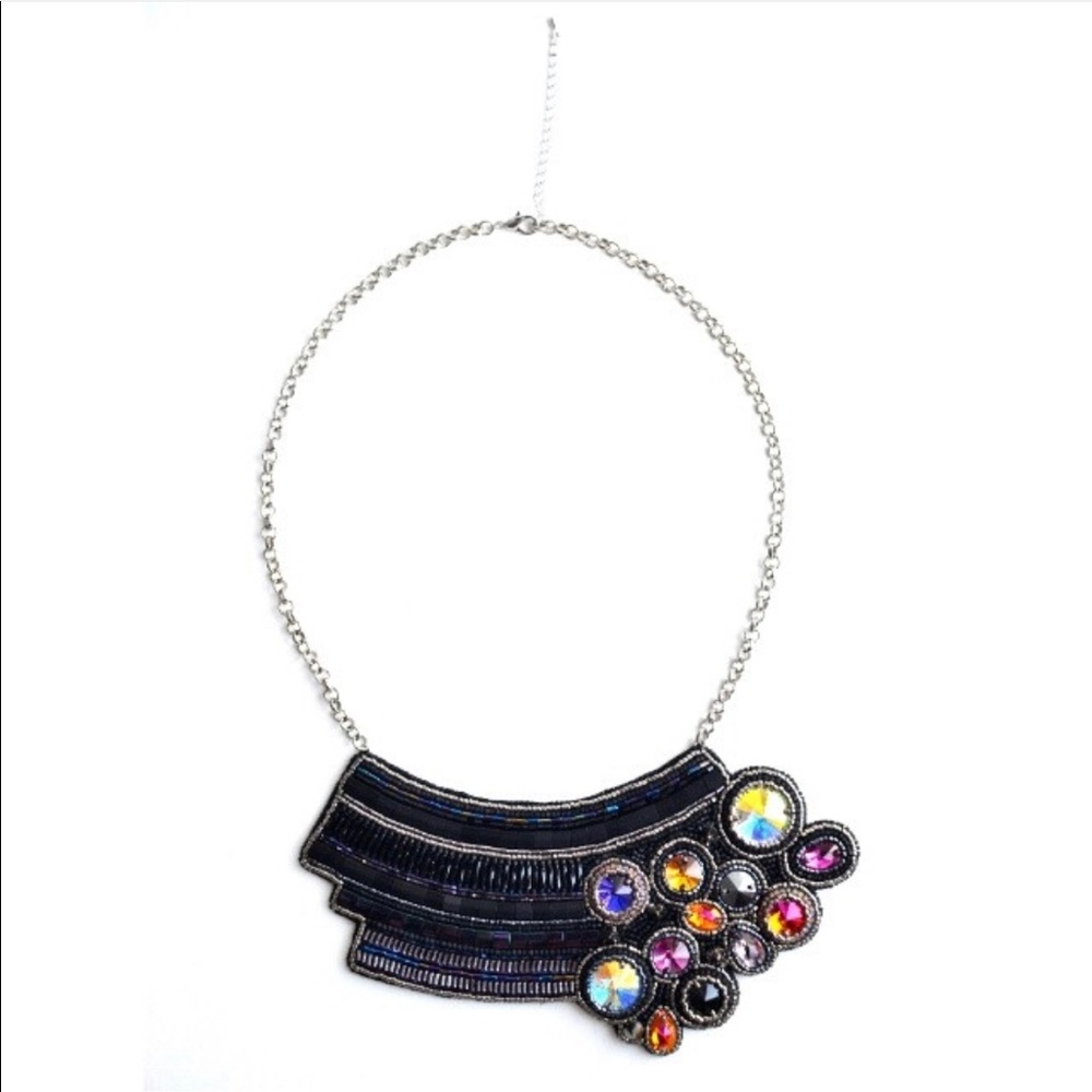 Handmade statement necklace Swarovski crystals